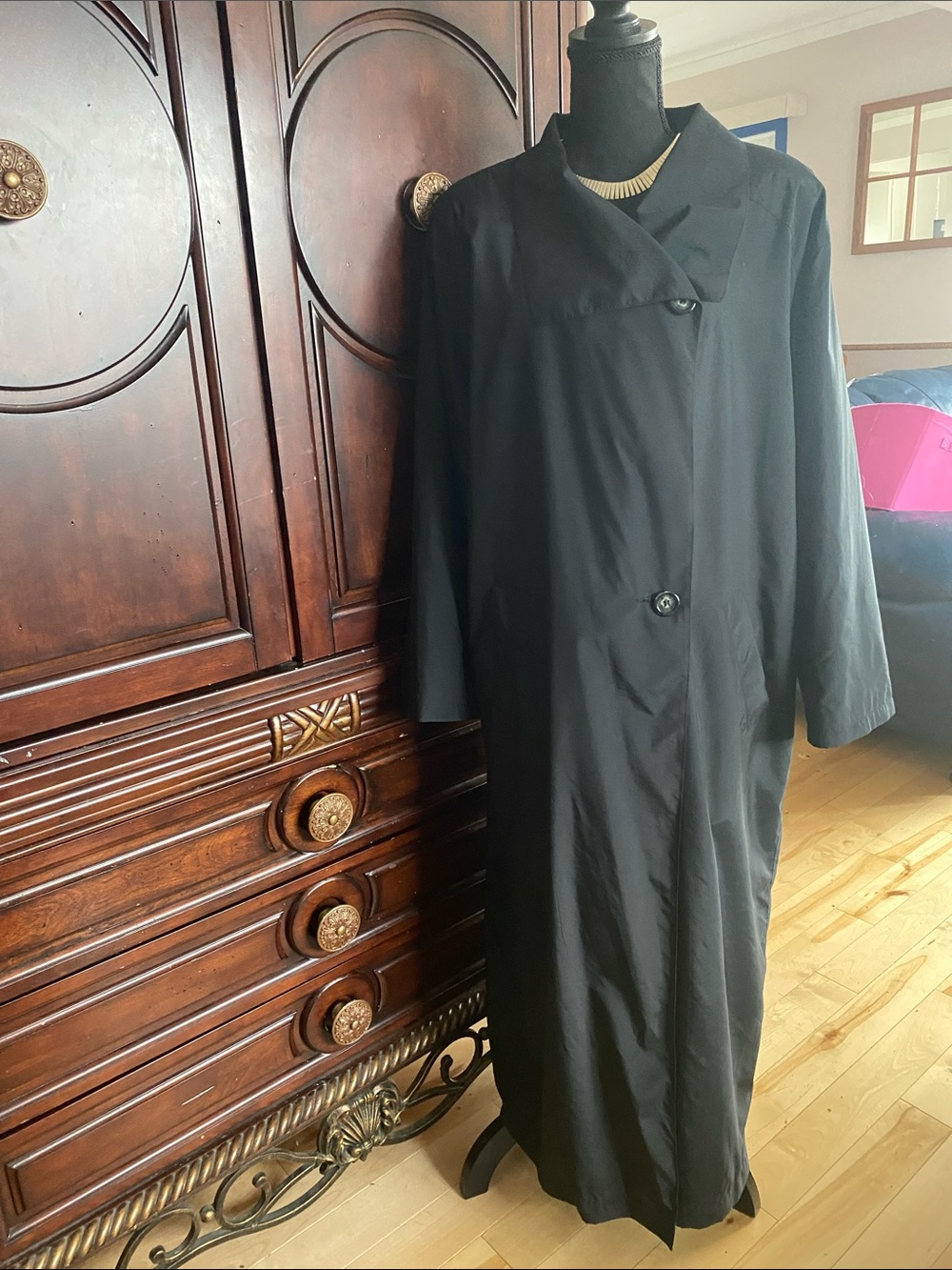 Classic Long Black Trench Coat